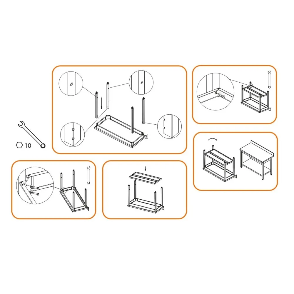 Easy-to-assemble shelf, depth 500 mm GREDIL 951885100