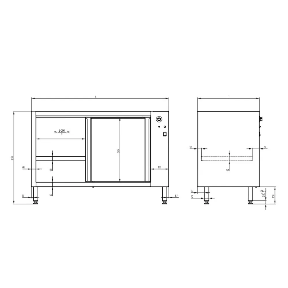 Stainless steel furniture module BHS-HoReCa 983695100K