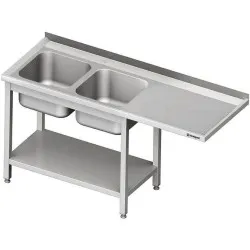 Stainless steel table with sink Stalgast 981036160