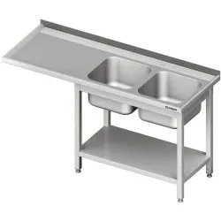 Stainless steel table with sink Stalgast 981036160