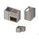 Stainless steel furniture module BHS-HoReCa 944955115F+944965040F