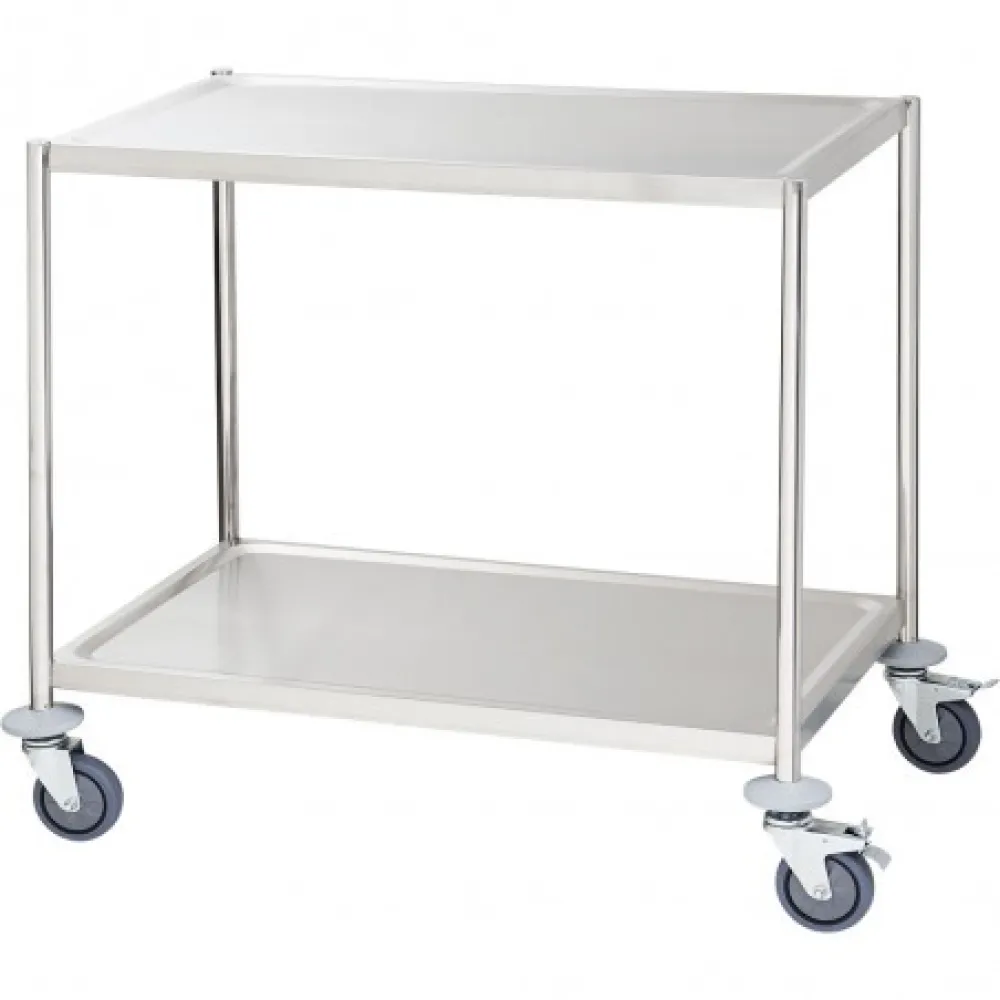 Stainless steel food transport trolley with 2 shelves Stalgast 661040