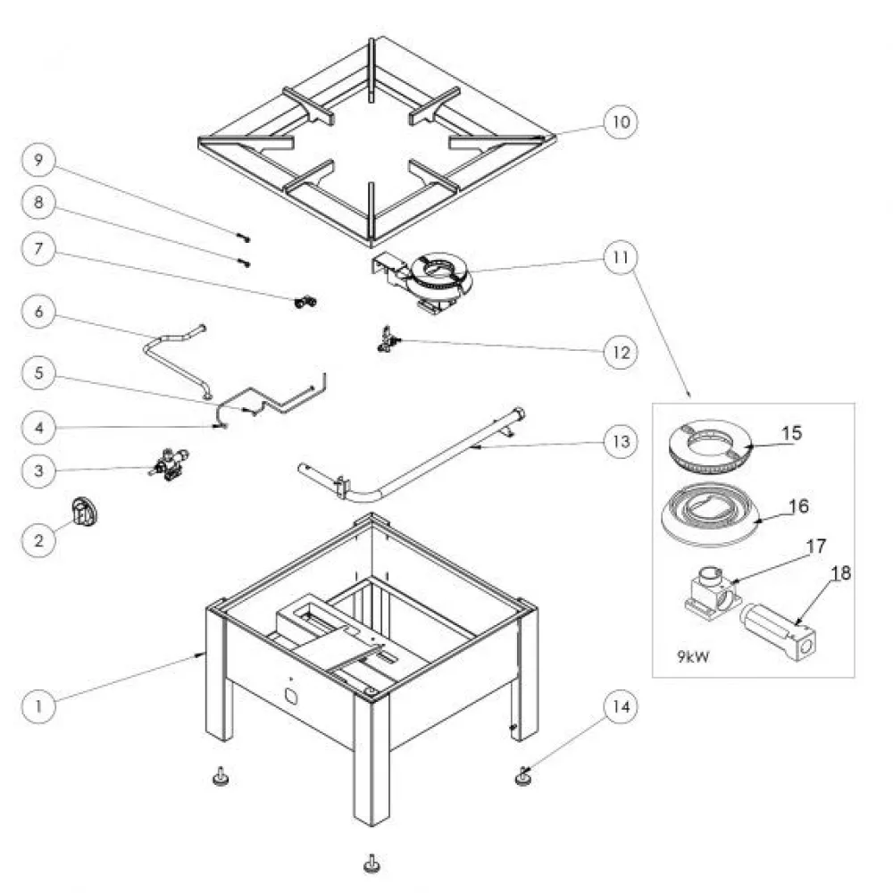 Tabletop gas hob Stalgast 773001