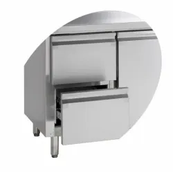 Counter refrigerator table without drawers TEFCOLD CK7410/-SP