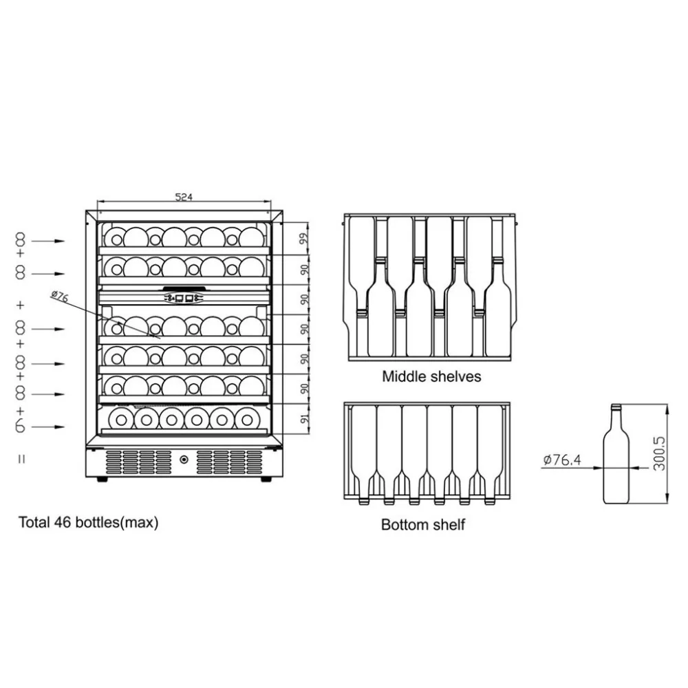 Wine refrigerator TEFCOLD TFW200-2F
