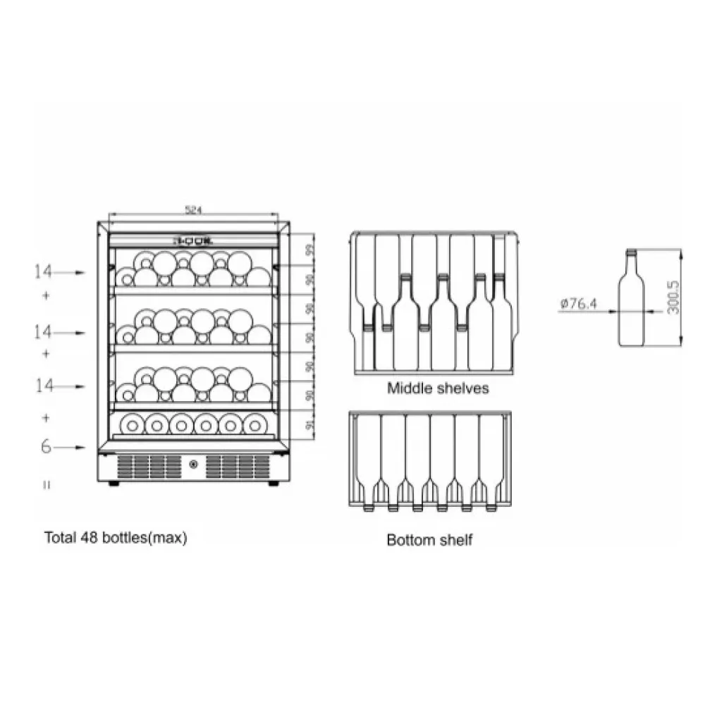 Wine refrigerator TEFCOLD TFW200S
