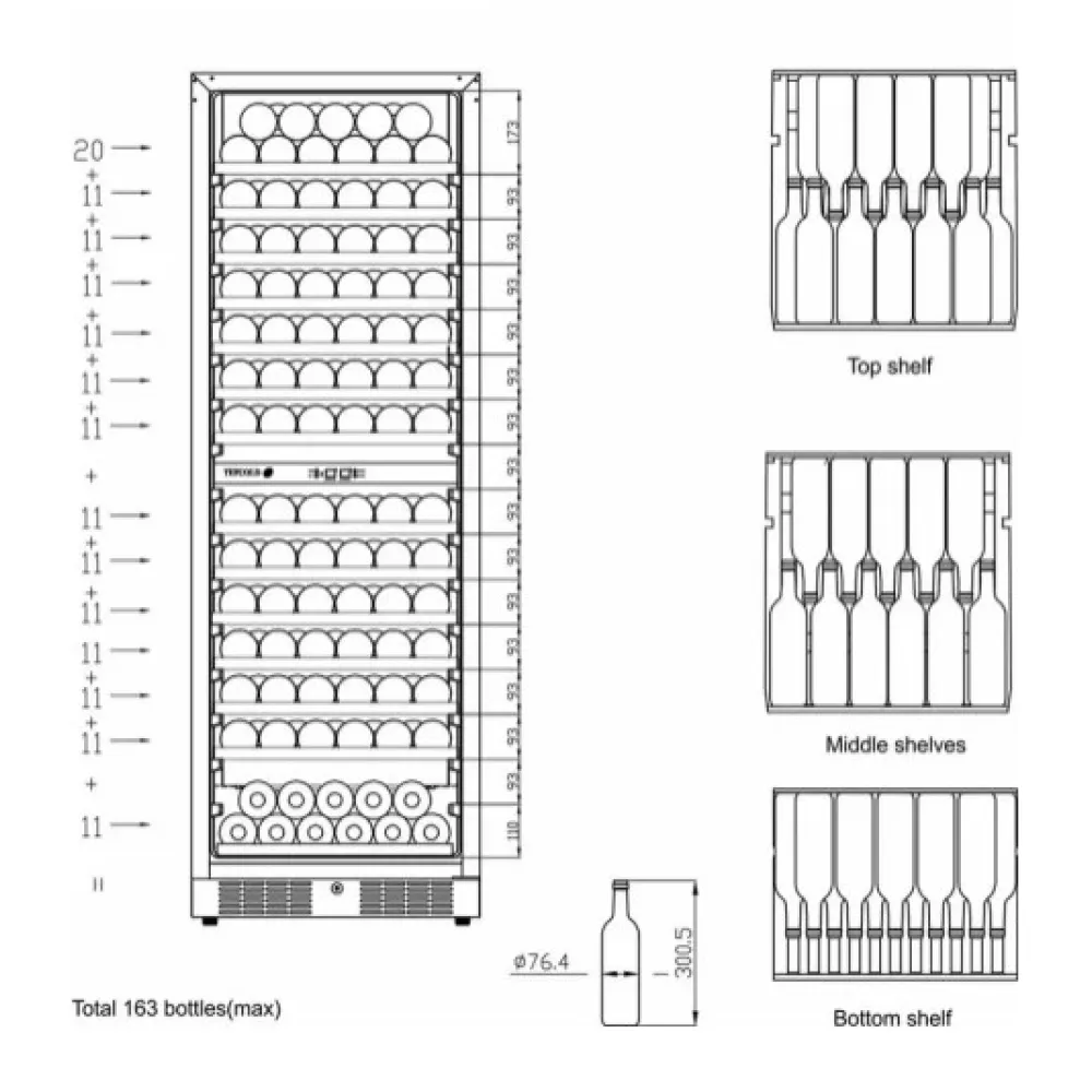 Wine refrigerator TEFCOLD TFW400-2F