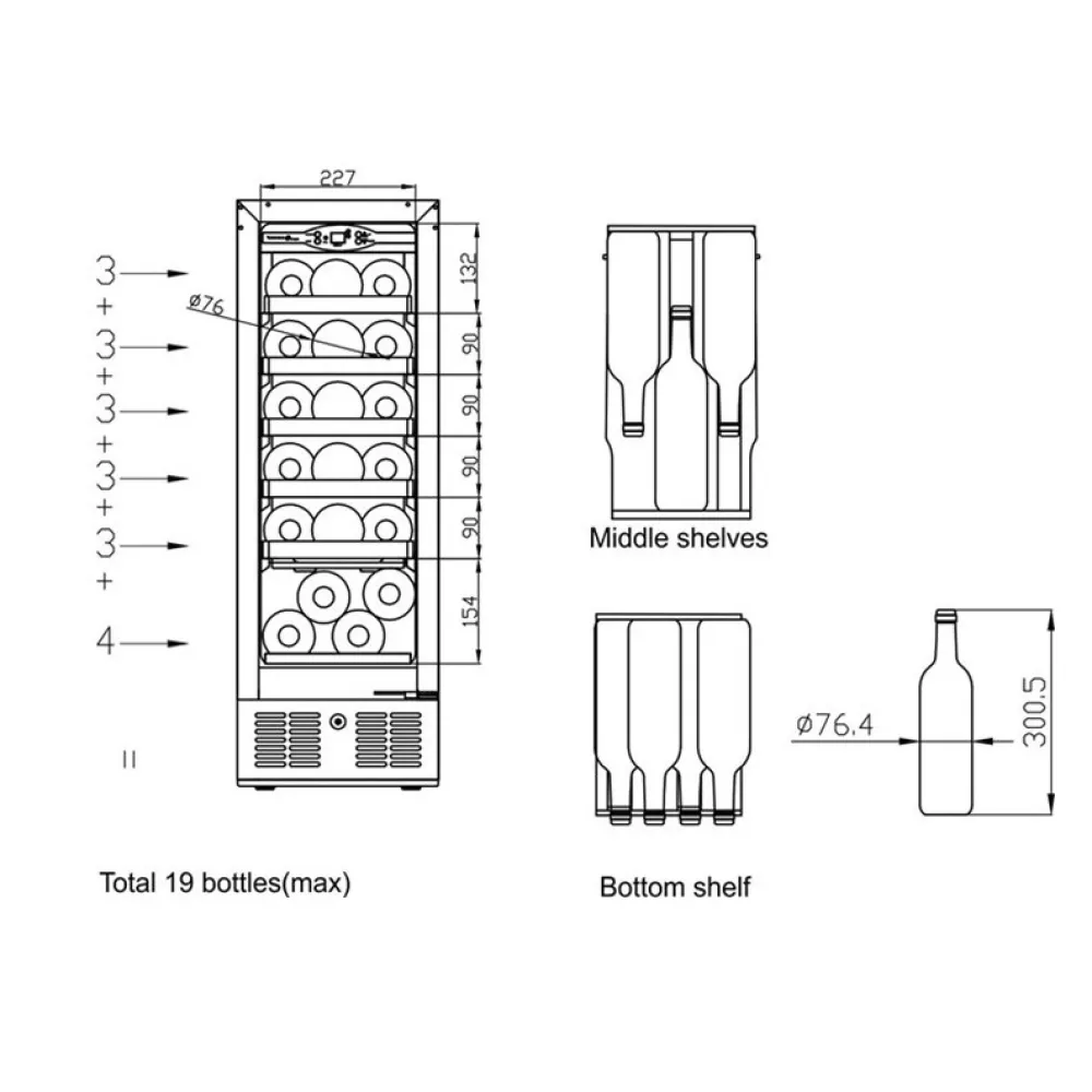 Wine refrigerator TEFCOLD TFW100S