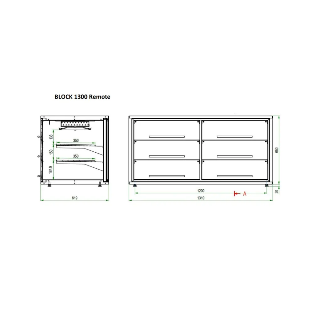 Countertop display cabinet UNIS COOL A2932003+BLO-130A-00