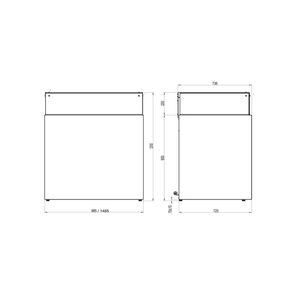Confectionery showcase UNIS COOL CUBE-II-1500-JEWELRY-DRAWERS