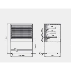 Confectionery showcase UNIS COOL CUBE-II-1000-DENSEBACK