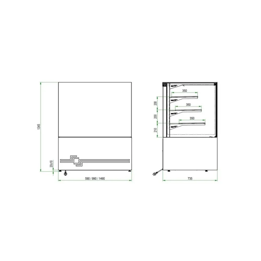 Confectionery showcase UNIS COOL CUBE-II-1000-GRABnGO