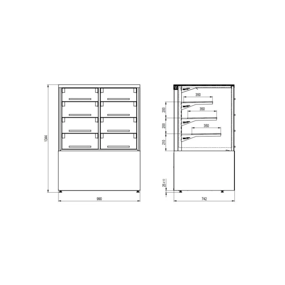 Confectionery showcase UNIS COOL CUBE-II-1000-SELFSERVICE
