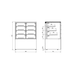 Confectionery showcase UNIS COOL CUBE-II-1000-SELFSERVICE