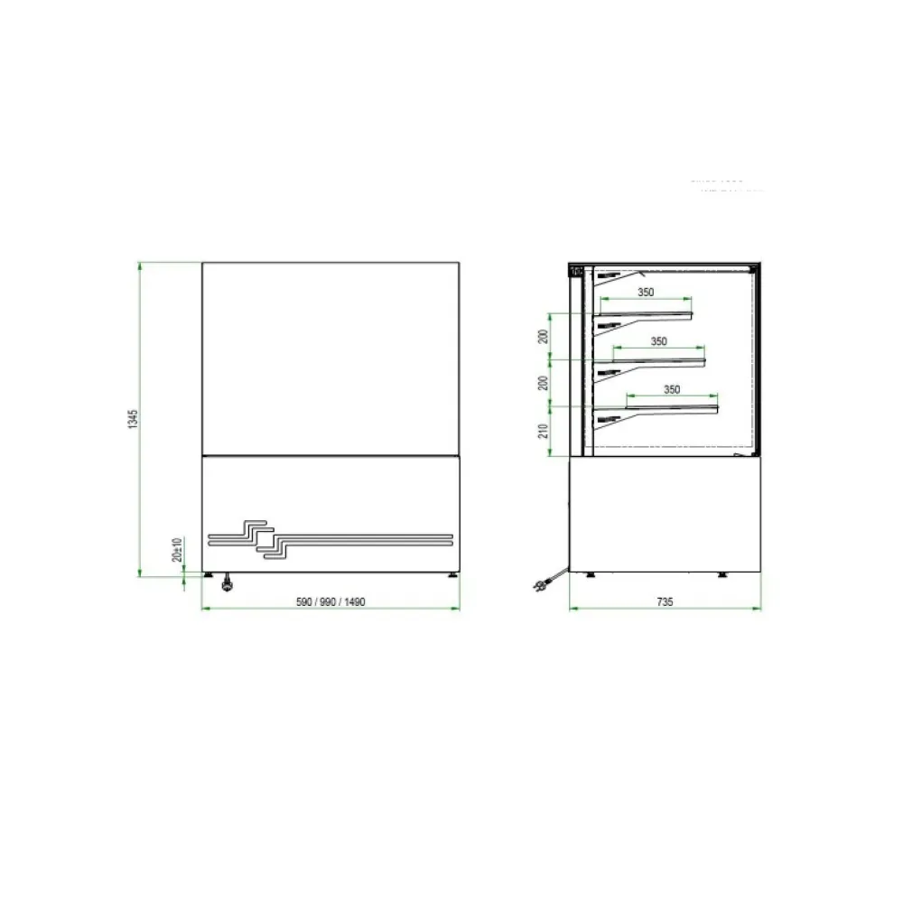 Confectionery showcase UNIS COOL CUBE-II-1500-GRABnGO