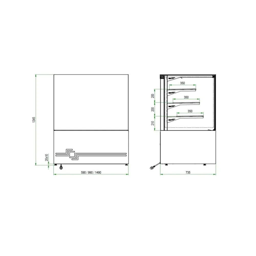 Confectionery showcase UNIS COOL CUBE-II-1500