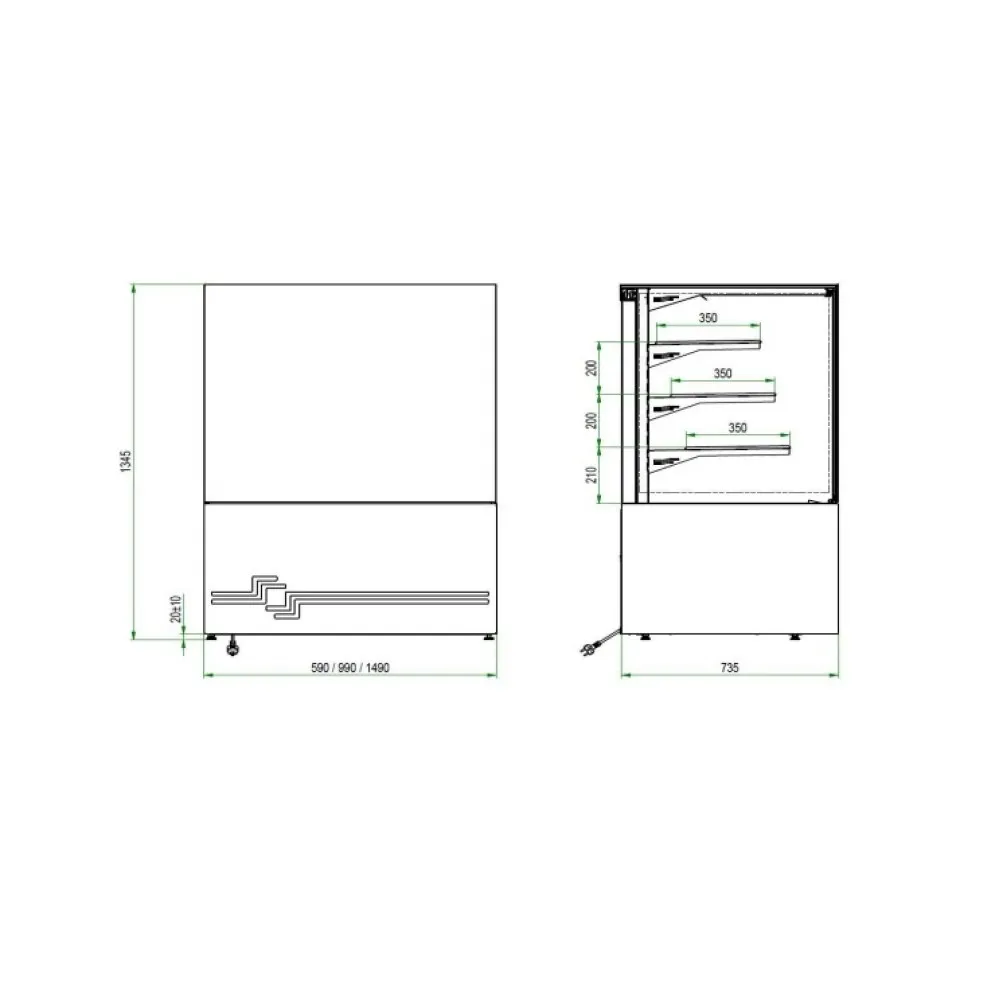 Confectionery showcase UNIS COOL CUBE-II-600