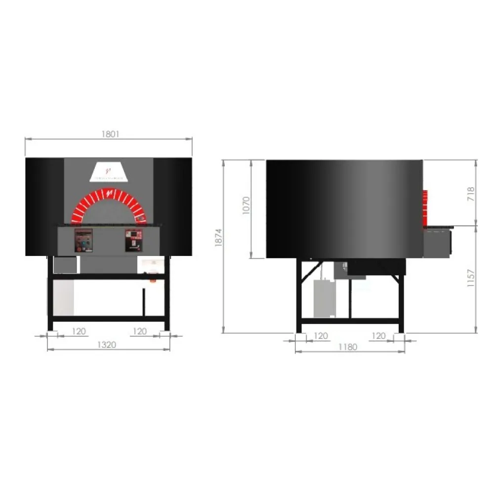 Wood-fired pizza oven VALORIANI ROTATING120