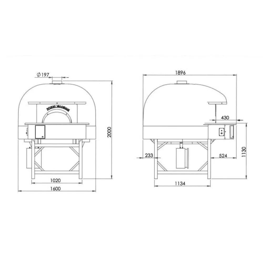 Wood-fired pizza oven VALORIANI VERACE120-G