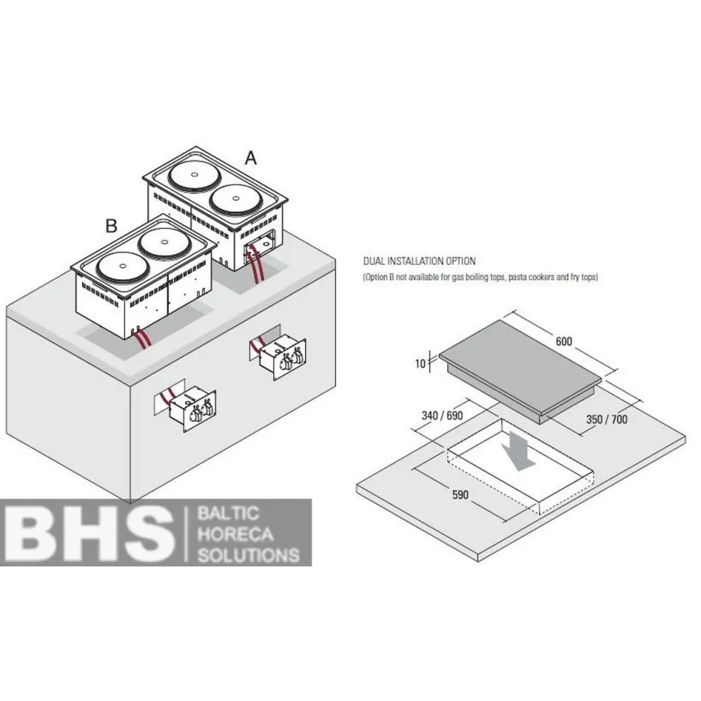 Built-in kitchen appliance Drop-in TECNOINOX 136017