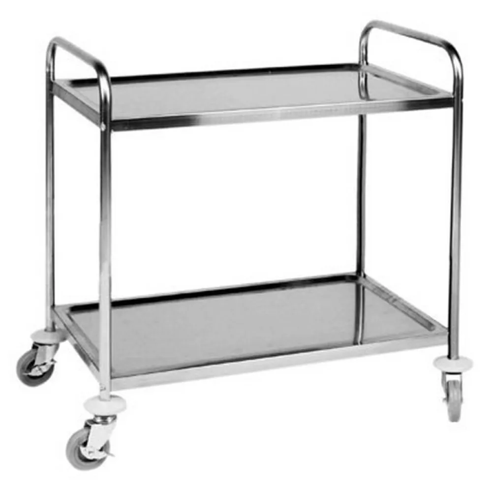 Stainless steel food transport trolley with 2 shelves Stalgast 661020