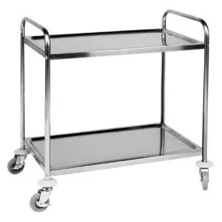 Stainless steel food transport trolley with 2 shelves Stalgast 661020