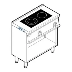 Electric hob with stand or neutral cabinet TECNOINOX 716115