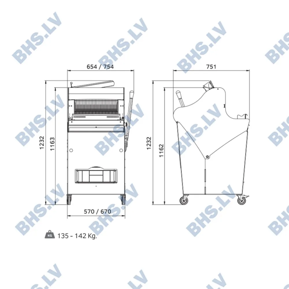 Bread slicer ROLLMATIC MG-C52S