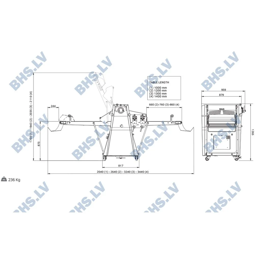 Dough sheeter ROLLMATIC R62T/12