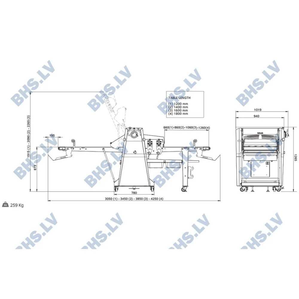 Dough sheeter ROLLMATIC R65T/14