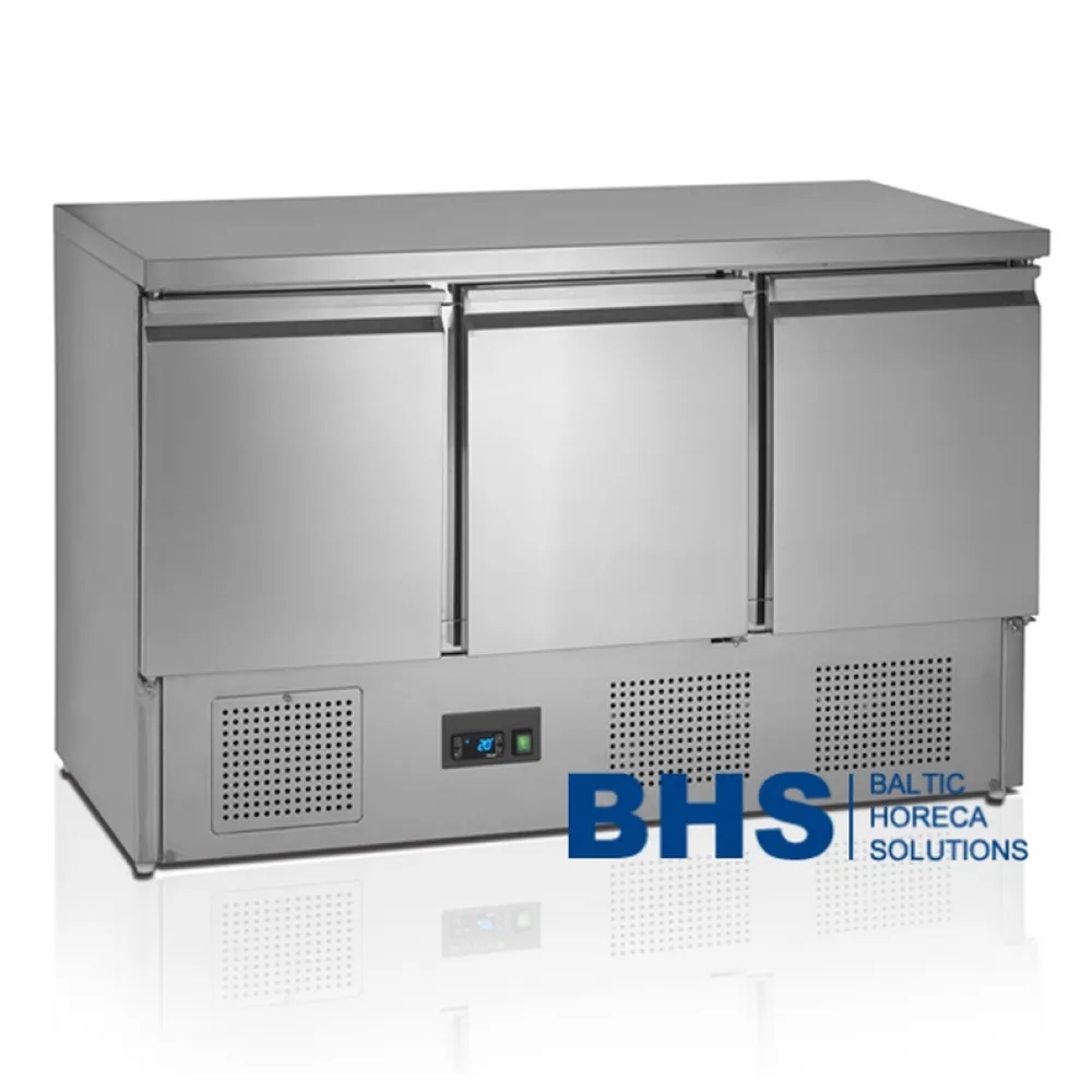 Counter refrigerator table without drawers TEFCOLD SA1365-SS