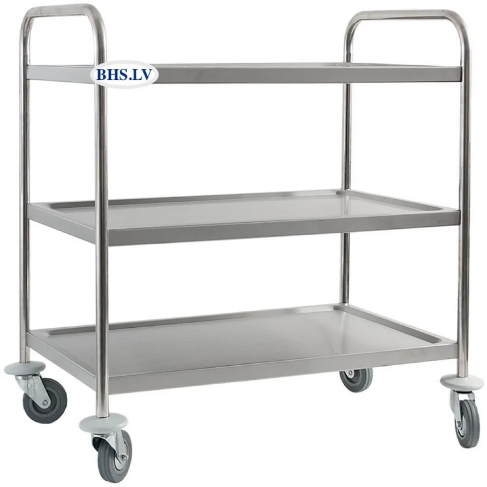 Stainless steel food transport trolley, 3 shelves Stalgast 661030