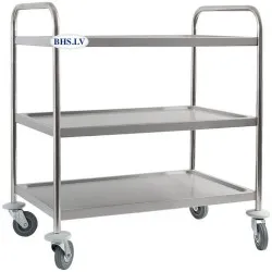 Stainless steel food transport trolley, 3 shelves Stalgast 661030