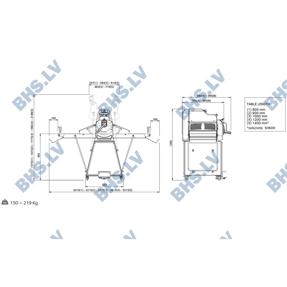 Dough sheeter ROLLMATIC SH600/10