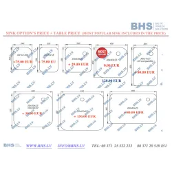 Metal table with double sink without shelf Novameta BHS-PRA-200/60/85