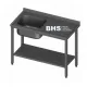 Stainless steel work table with sink and shelf Novameta BHS-PLA-100/60/85