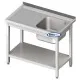 Stainless steel work table with sink and shelf Novameta BHS-PLA-110/60/85