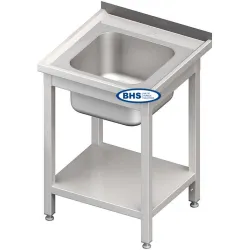 Stainless steel work table with sink and shelf Novameta BHS-PLA-60/60/85