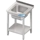 Stainless steel work table with sink and shelf Novameta BHS-PLA-60/60/85