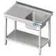 Stainless steel work table with sink and shelf Novameta BHS-PLA-120/60/85