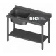 Stainless steel work table with sink and shelf Novameta BHS-PLA-110/60/85