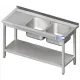 Work table with double sink and shelf Novameta BHS-PLA2-100/60/85