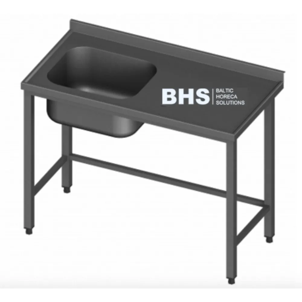 Metal table with sink without shelf Novameta BHS-PRA10-60/60/85