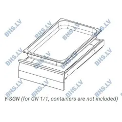 Drawer unit with closed back for GN 1/1 containers, 1 drawer Novameta Z-Y-STPU1-SGNU1