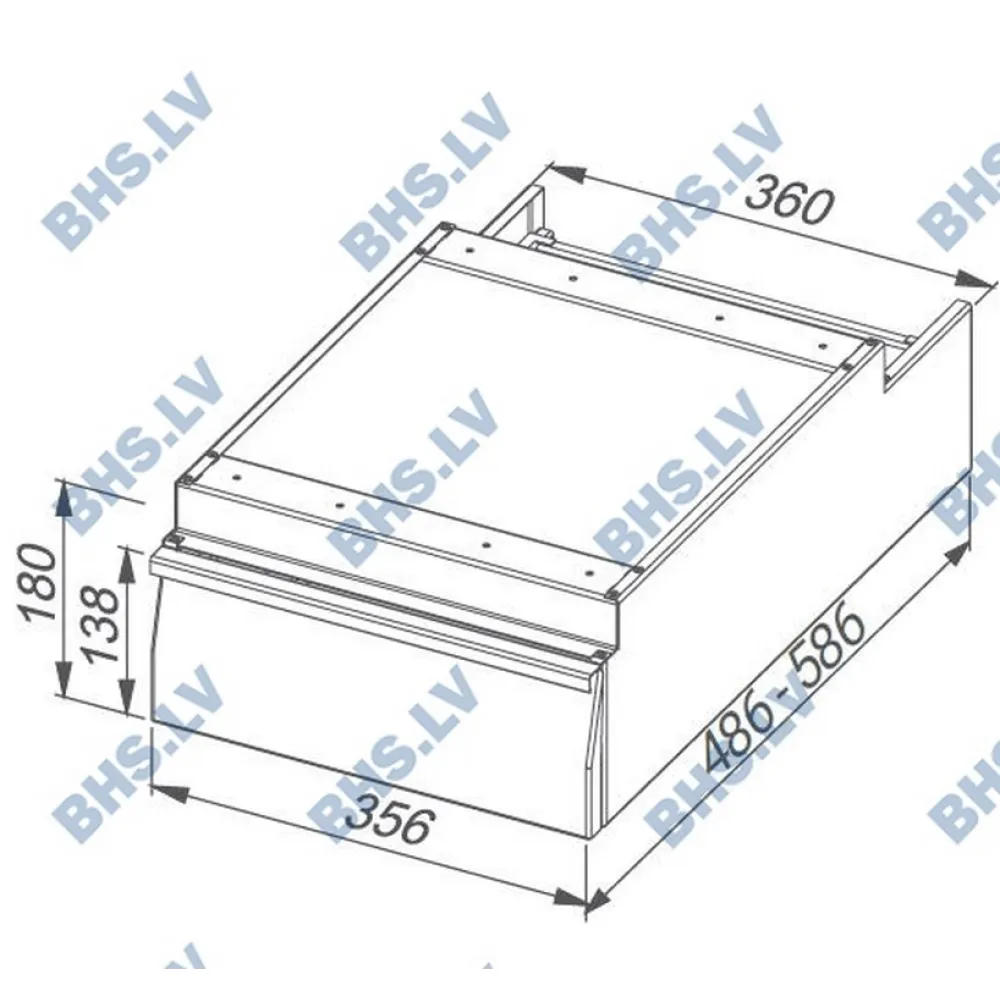 Drawer unit with closed back for GN 1/1 containers, 1 drawer Novameta Z-Y-STPU1-SGNU1