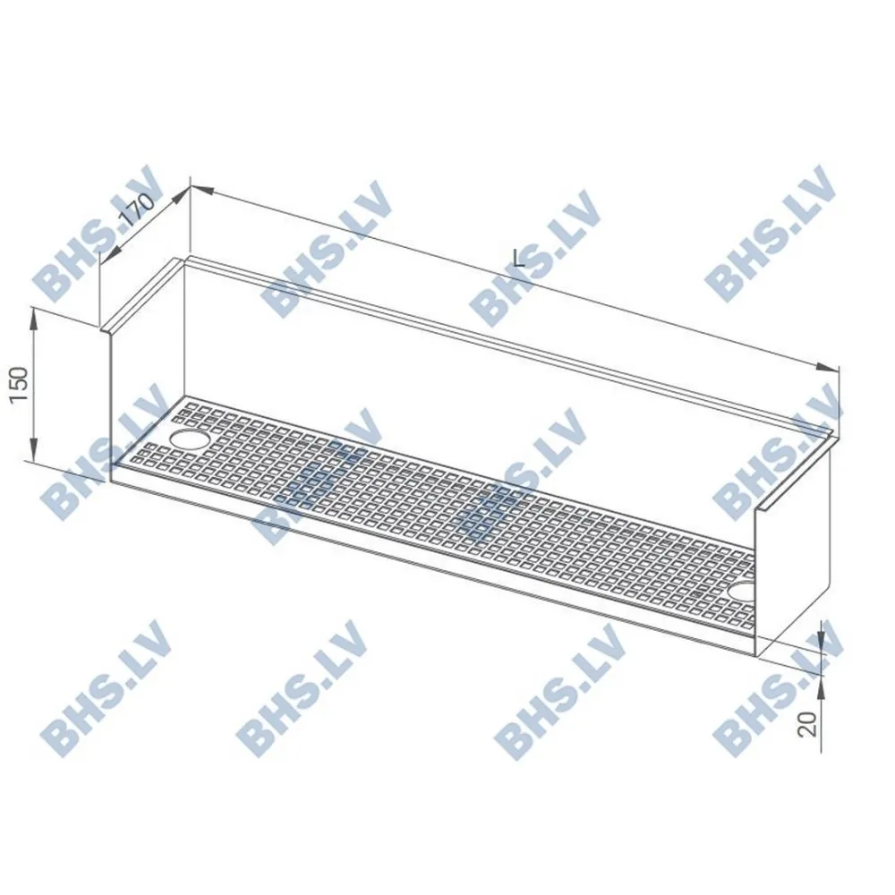Drip tray for coffee table Novameta Z-DTFC-60/17/15