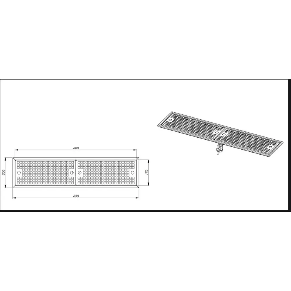 Drip tray for bar Novameta Z-DTFB-70/17/2
