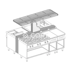 Hardware and accessory for heated counter BHS-G GZ0100-120EV