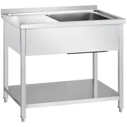 Stainless steel table with sink and shelf GREDIL 673306