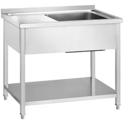 Stainless steel table with sink and shelf GREDIL 673327